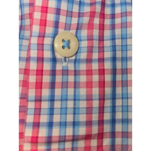 Peter Millar Mens Crown Plaid Dress Shirt Large - Picture 6 of 7